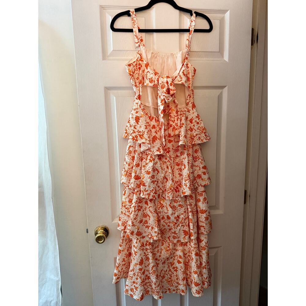 Cute Orange Layered Dress Size Small - Picture 2 of 6